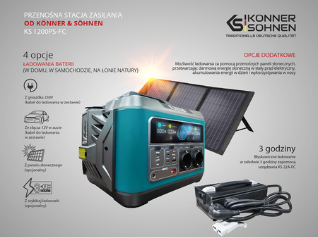 Przenośny powerbank stacja ładowania 50Ah KS 1200PS-FC Könner & Söhnen KS