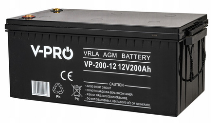 Akumulator bezobsługowy agm do ups pieca kampera jacht mocny 12V 200Ah VPRO VOLT POLSKA