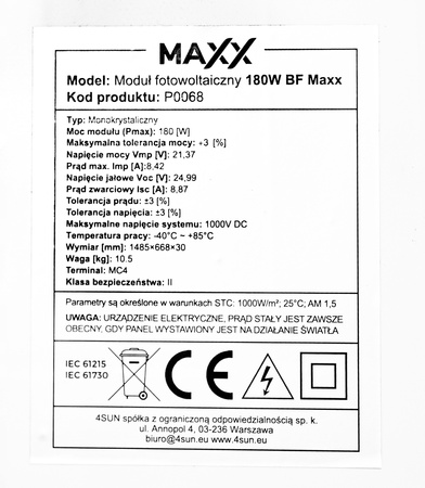 Zestaw solarny bateria słoneczna 180W 100Ah (Panel, Przetwornica 1000S, Akumulator)