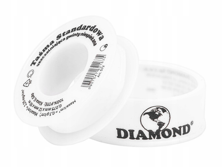 Taśma teflonowa uszczelniająca nawadniania PTFE do gwintów 12mm 10m DIAMOND