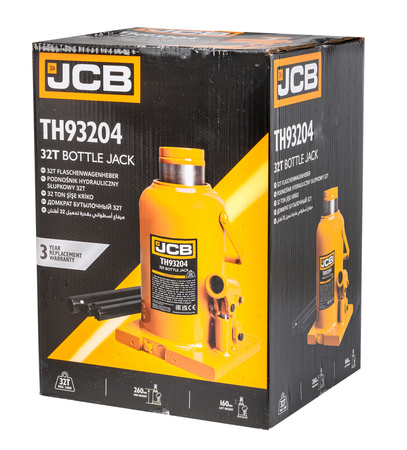 Podnośnik hydrauliczny słupkowy butelkowy maszynowy mocny lewarek 32 T JCB