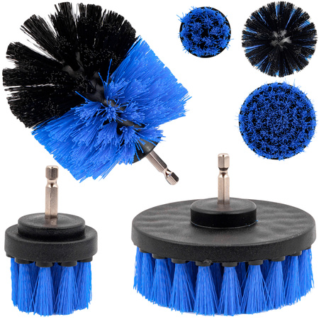 Szczotki czyszczące na wkrętarkę lub wiertarkę komplet 3 sztuki GEKO