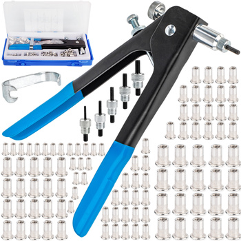 Nitownica ręczna z 5 końcówkami do nitonakrętek M3-M8 + 100szt nitów nitonakrętek FALON-TECH