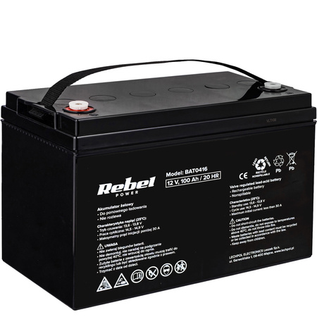 Akumulator bezobsługowy żelowy do ups 12V 100Ah REBEL POWER