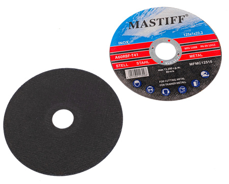 Tarcza do cięcia metalu stali 125x1,0x22.23mm zestaw 5 sztuk MASTIFF