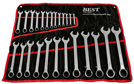 Zestaw kluczy płasko-oczkowych 6-32mm klucze 25 elem. + płachta