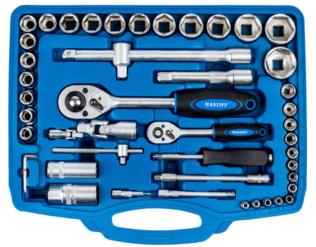 Zestaw kluczy nasadowych oraz płasko-oczkowych TORX 94 MASTIFF