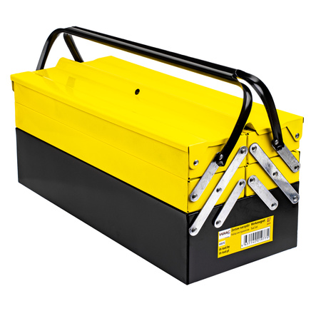 Skrzynka narzędziowa metalowa + zestaw kluczy narzędzi 87el. WMC