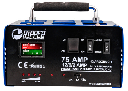 Prostownik z rozruchem 6/12V 75A do akumulatorów MAR-POL