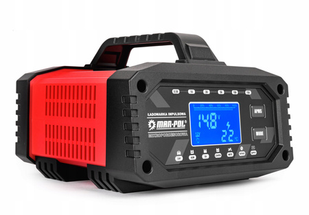 Prostownik impulsowy smart 10w1 funkcja naprawy automatyczny 12v 24v 15A MAR-POL