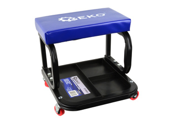 Stołek warsztatowy z półką taboret siedzisko krzesło półka GEKO