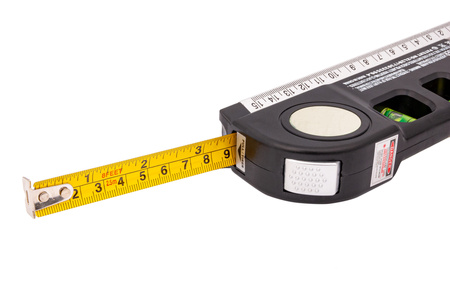 Poziomica laserowa z miarką standardową i zwijaną 250cm +LED GEKO