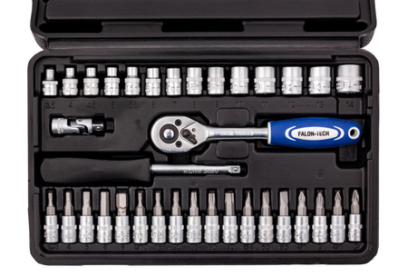 Zestaw kluczy nasadowych 1/4" 38el TORX BITY klucze nasadowe FALON-TECH