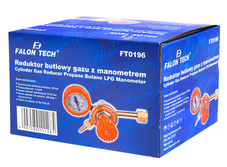 Reduktor butlowy gazu LPG z manometrem FALON-TECH
