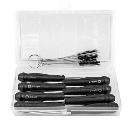 Klucze do regulacji gaźników (zestaw 8 szt. + 12 szczotek) FALON-TECH