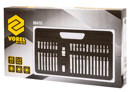 Zestaw bitów kluczy bity torx imbus hex spline walizka 40 el VOREL YATO