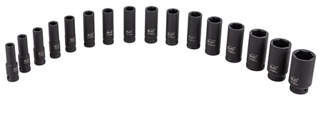 Nasadki udarowe Klucze nasadowe Zestaw 1/2" 10-32 mm 16 sztuk BJC