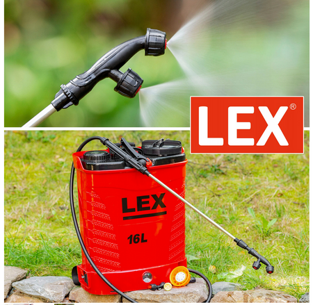 Opryskiwacz Ciśnieniowy Plecakowy Akumulatorowy 16L 12V (5 dysz) LEX
