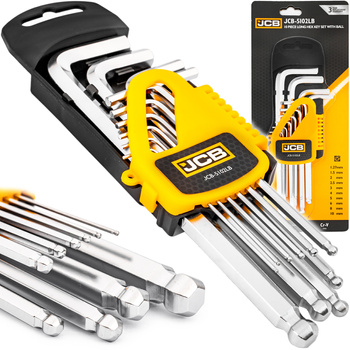 Zestaw klucze imbusowe wkrętaki imbusy crv z kulką 10el 1,27-10mm JCB