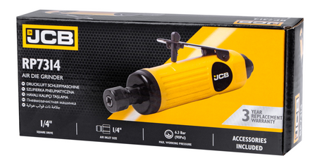 Szlifierka pneumatyczna prosta 1/4" 6mm 25000 rpm regulacja trzpieniowa JCB