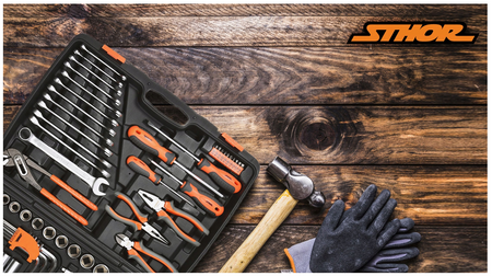 Zestaw narzędziowy klucze nasadowe wkrętaki bity 122 el STOHR 58690 YATO