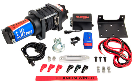 Wyciągarka wciągarka 3500 lbs samochodowa 12v 1360 kg lina syntetyczna ślizg TITANIUM WINCH