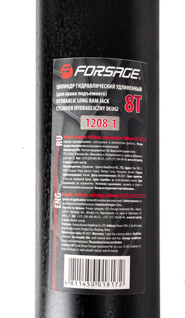 Siłownik hydrauliczny do żurawia podnośnik jednotłokowy długi 1160 mm 8T FORSAGE