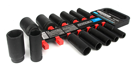 Nasadki udarowe długie klucze nasadowe CRV mocne zestaw 1/2" 10-32 mm 13el FORSAGE