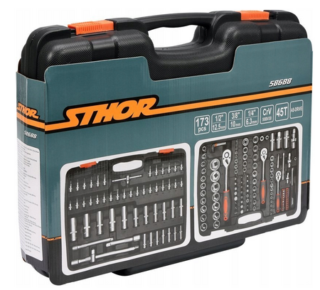 Zestaw kluczy nasadowych narzędzi 173szt 1/4" 1/2" klucze bity torx STHOR YATO