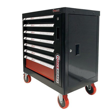 Szafka warsztatowa wózek narzędziowy z wyposażeniem klucze nasadowe 274 el. FORCEKRAFT