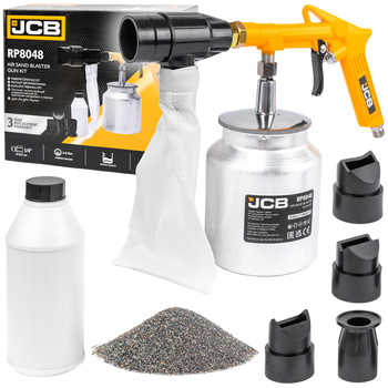 Pistolet pneumatyczny do piaskowania piaskarka zbiornik 1L ścierniwo JCB