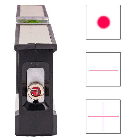 Poziomica laserowa z miarką standardową i zwijaną 150cm +LED GEKO