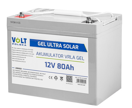 Akumulator żelowy głębokiego rozładowania 12V 80Ah V-PRO VOLT POLSKA