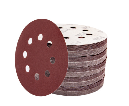 Papier ścierny na rzep krążek dysk z dziurami 125mm P150 100szt SILVER