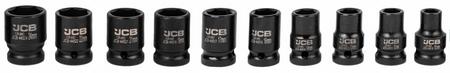 Zestaw nasadki udarowe głębokie do klucz pneumatyczne 1/2" 10-24mm 10el JCB