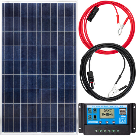 Zestaw solarny/ fotowoltaiczny 140W 18V (panel solarny  140W,  regulator napięcia 10A) VOLT POLSKA