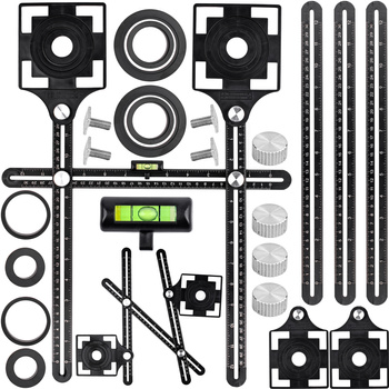 Szablon przymiar wznornik otworów płytek glazury gresu podwójny SILVER