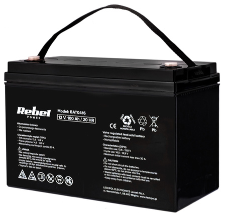 Akumulator bezobsługowy żelowy do ups 12V 100Ah REBEL POWER