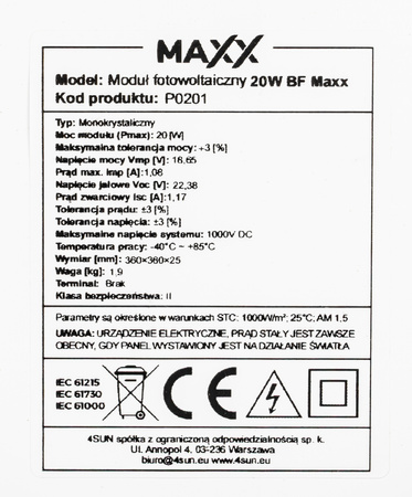 Zestaw solarny fotowoltaiczny monokrystaliczny bateria słoneczna regulator 12V 20W 4SUN