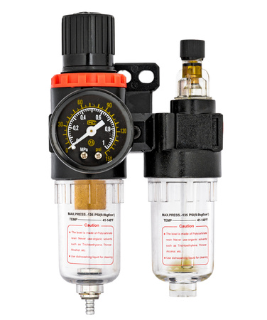 Odwadniacz filtr powietrza reduktor naolejacz do sprężarki kompresora 1/4" GEKO