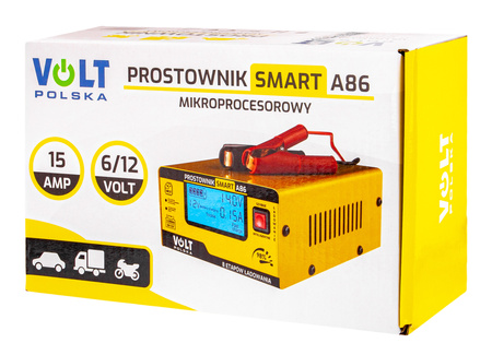 Prostownik ładowarka do akumulatora LCD 6/12V 15A SMART A86 VOLT POLSKA
