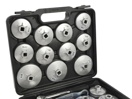 Klucze do filtrów oleju nasadowe z grzechotką 23el. GEKO