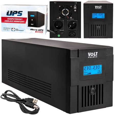 Zasilacz Awaryjny UPS Micro 3000 (3000VA/1800W/4x9Ah) LCD VOLT POLSKA