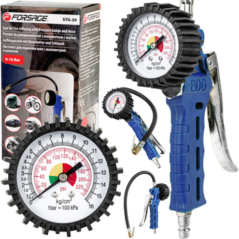 Pistolet do pompowania kół z manometrem wąż 126 bar TRADE HOUSE