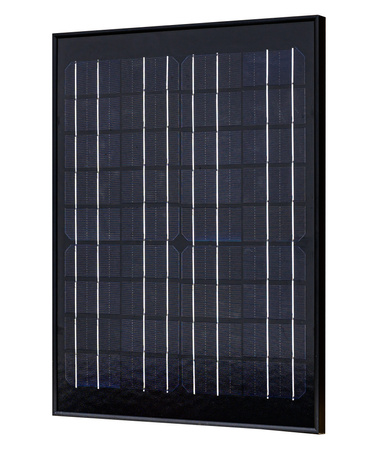 Zestaw solarny fotowoltaiczny 20W 12V BLACK (Panel solarny 20W, Regulator napięcia 10A) VOLT POLSKA