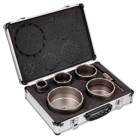 Zestaw otwornice do betonu SDS Plus 6 sztuk (walizka) FALON-TECH