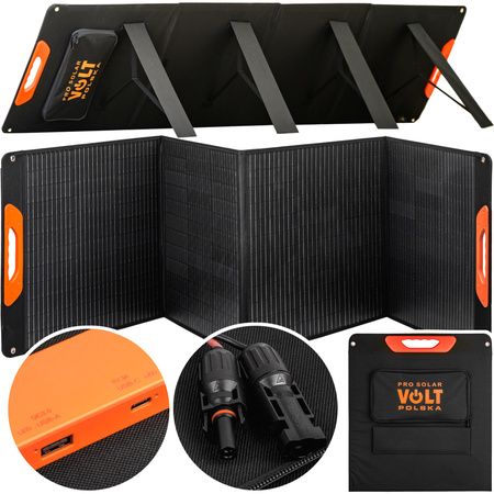 Przenośny panel solarny PRO SOLAR 200W 2xUSB 3A SKŁADANY VOLT POLSKA