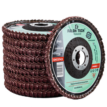 Tarcza pachwinowa do szlifowania listkowa PRO 125mm P40 FALON-TECH