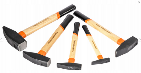 Zestaw młotków ślusarskich drewniany trzonek 100g-2000g 5 szt FALON-TECH