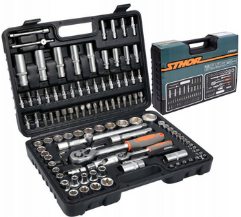 Zestaw narzędziowy klucze nasadki grzechotki bity 108el STOHR 58693 YATO
